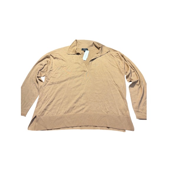 Banana Republic Sweaters - Banana Republic‎ Merino Wool Polo Sweater XXL 2xl Tan V-Neck Long Sleeve basic
